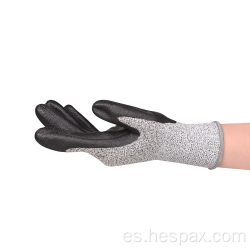 Hespax High Abasion Work Guantes de PU anti-corte recubierto